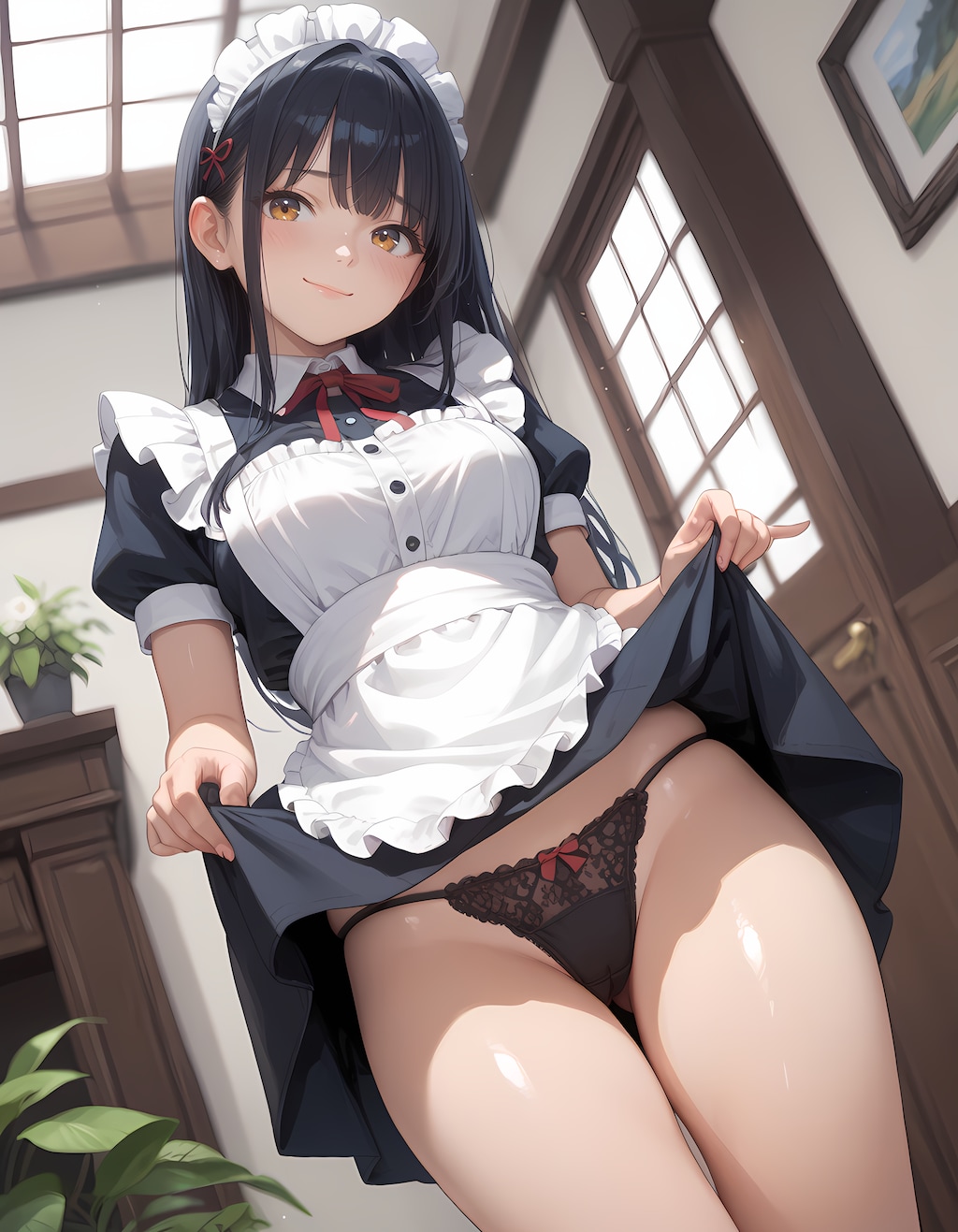 朝は気付けのパンツ鑑賞
