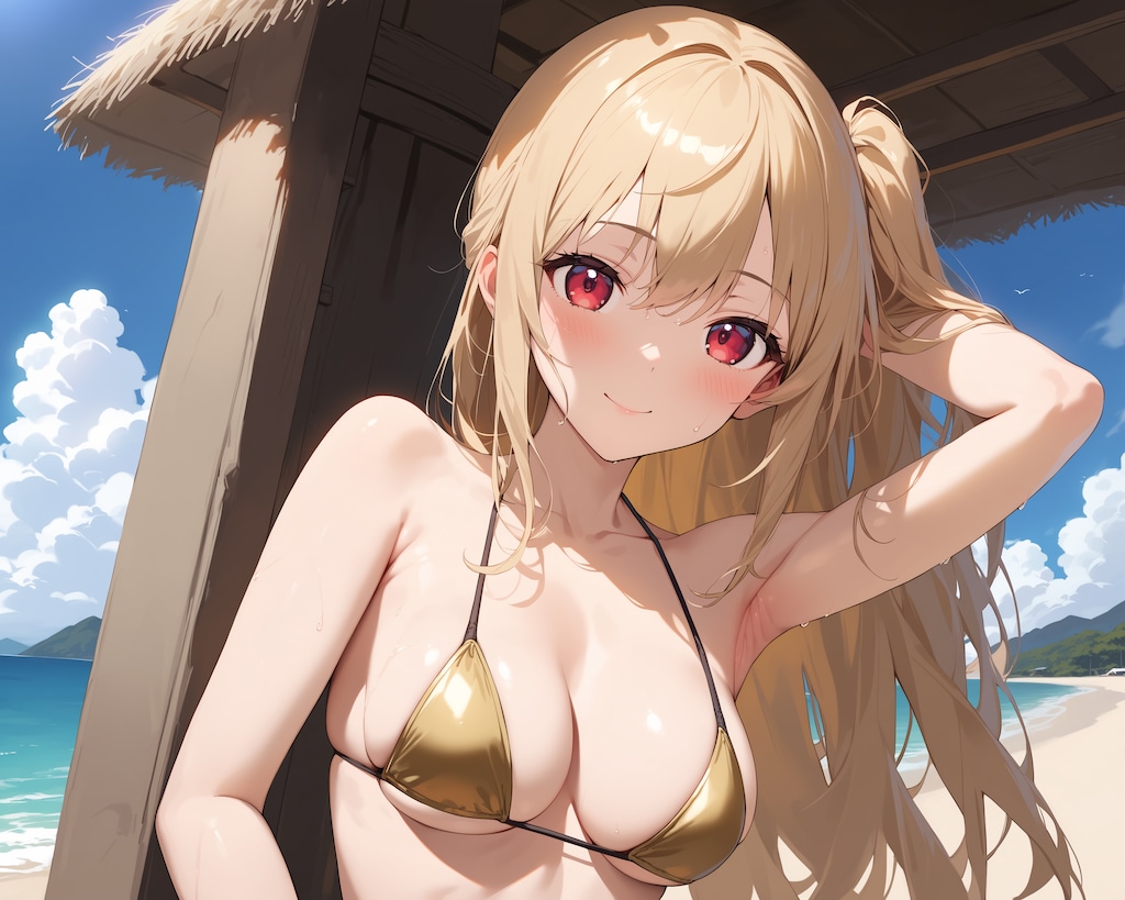 ゴールドビキニの女の娘♪