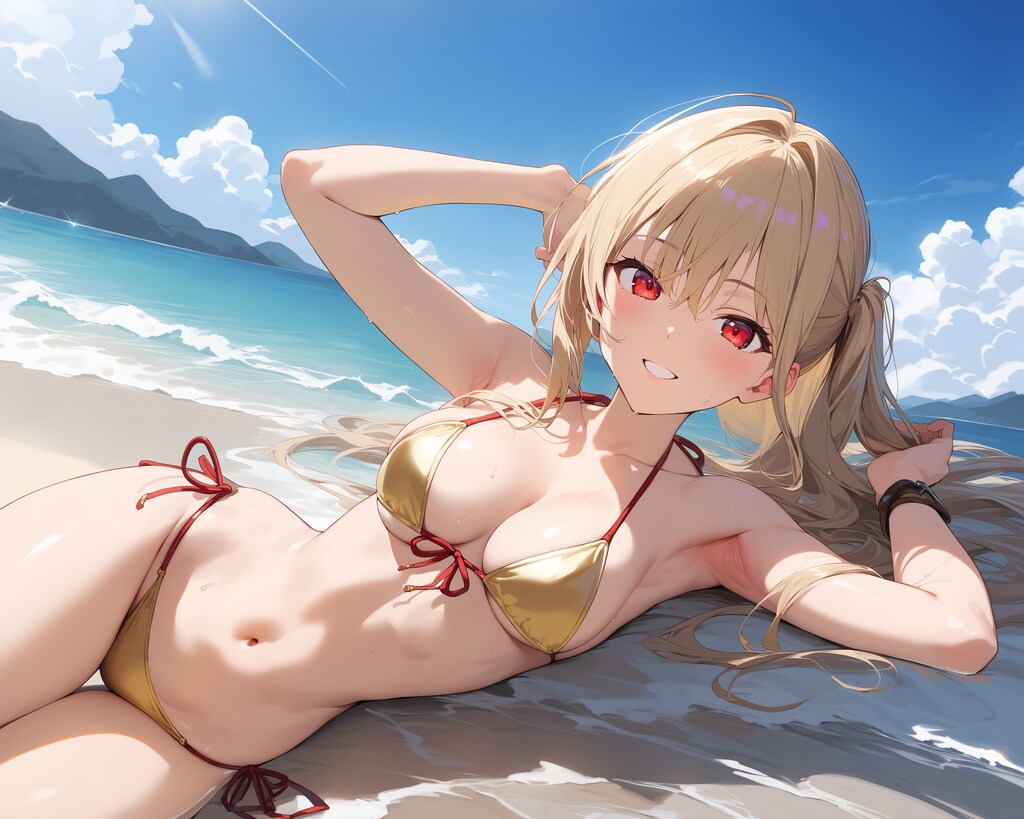 ゴールドビキニの女の娘♪