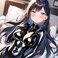 光沢黒ボディースーツ 2枚目