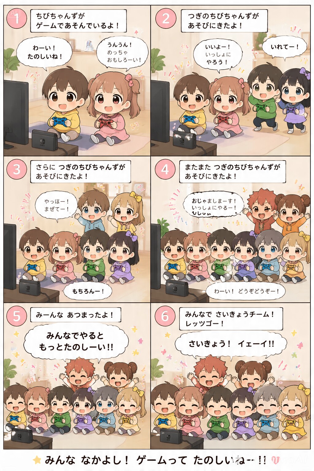 ちびちゃんずが皆でゲーム
