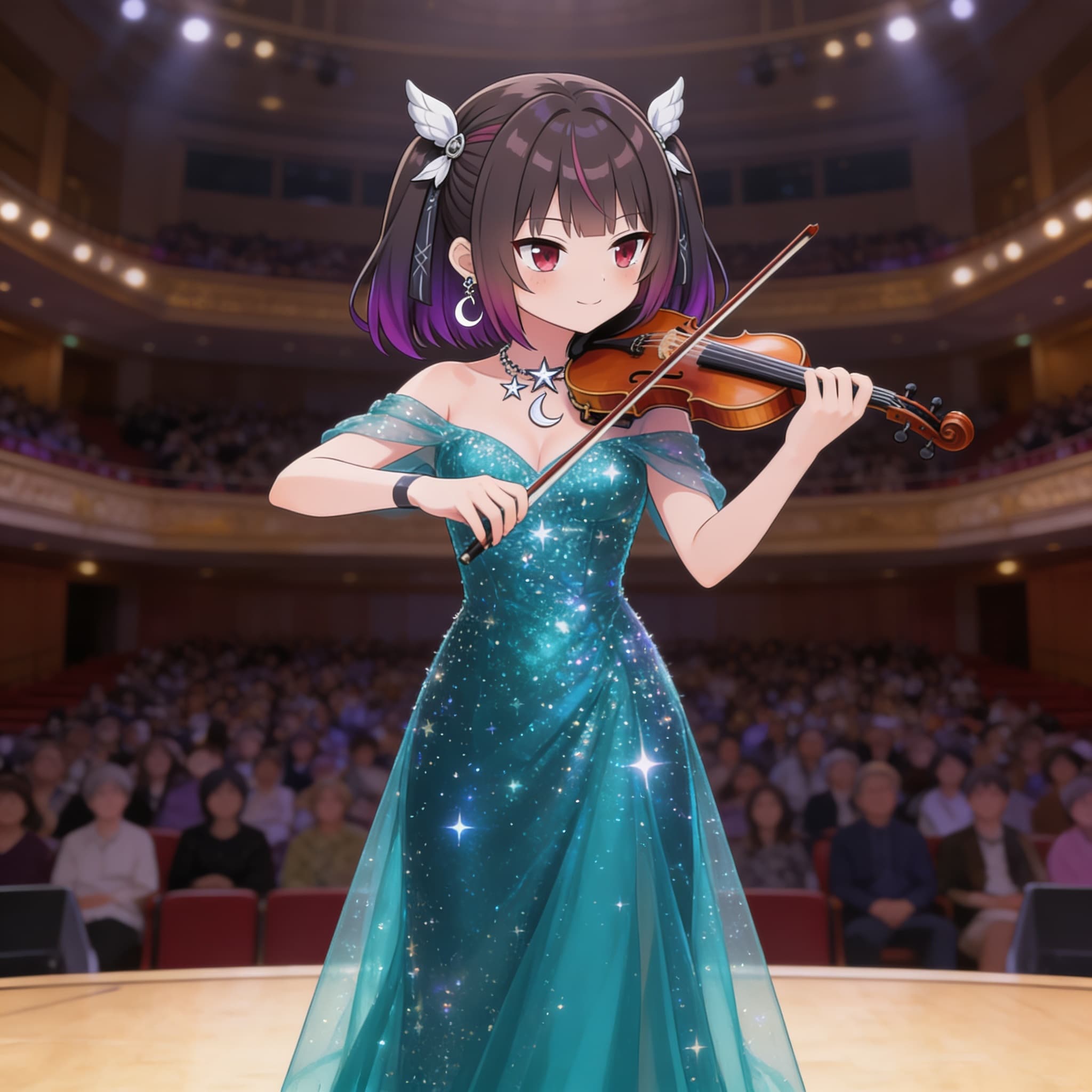 バイオリン演奏中のミテルちゃん