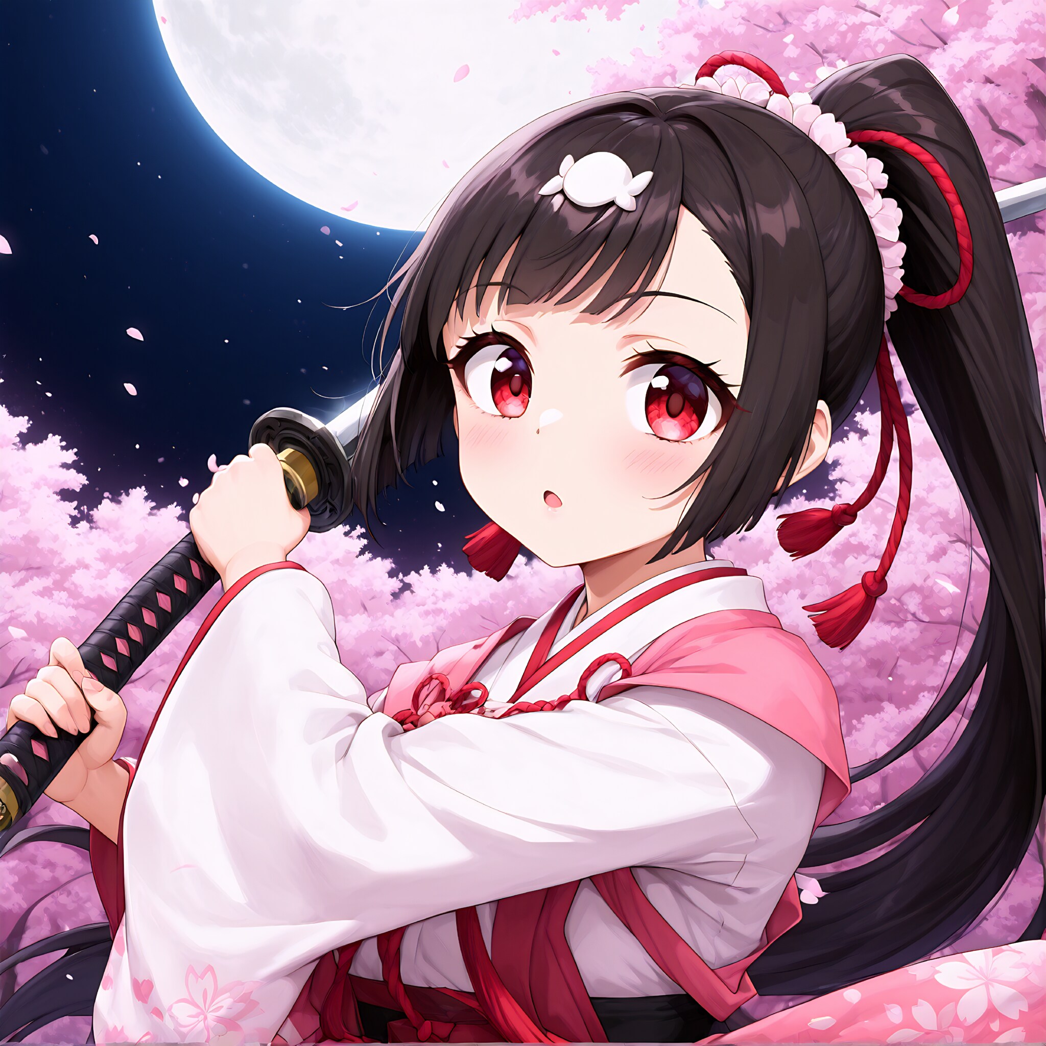 月夜に出でしは撃剣の桜