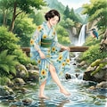 主婦・和夢さん40歳の夏着物コーデ 3枚目