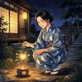 主婦・和夢さん40歳の夏着物コーデ 5枚目