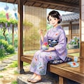 主婦・和夢さん40歳の夏着物コーデ 2枚目
