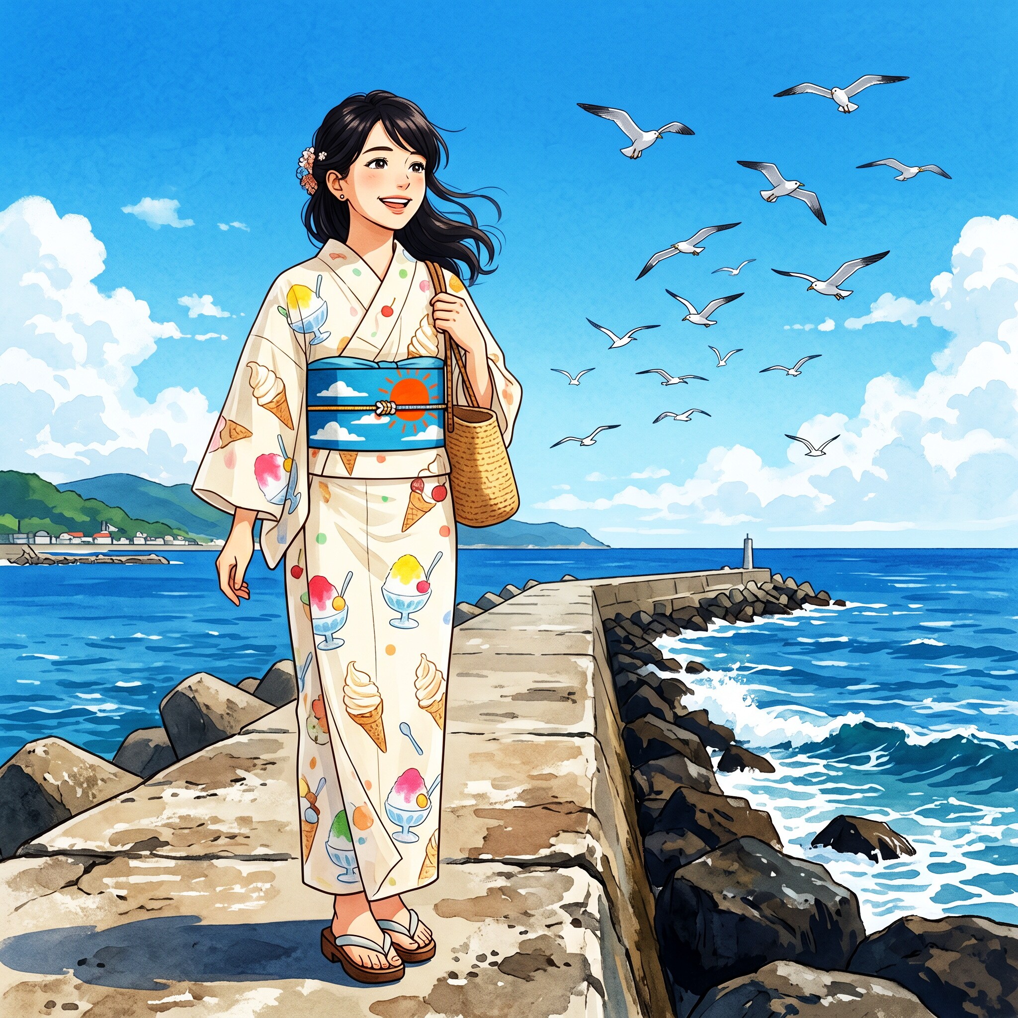 主婦・和夢さん40歳の夏着物コーデ