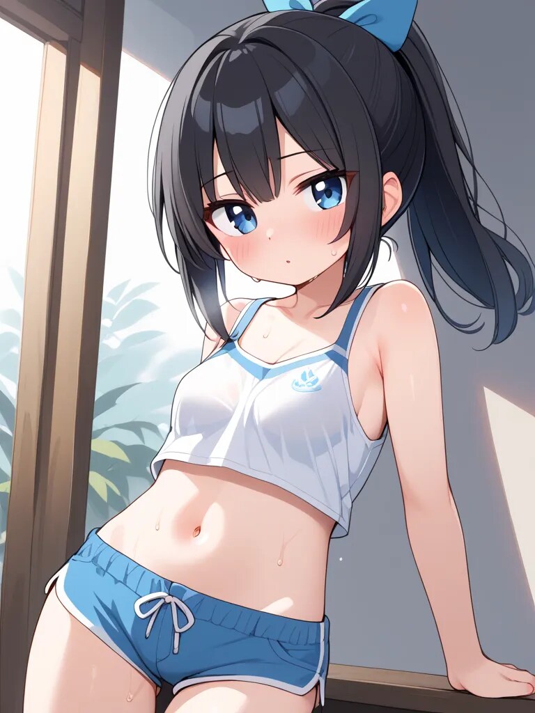 黒髪ロリポニテショーツ