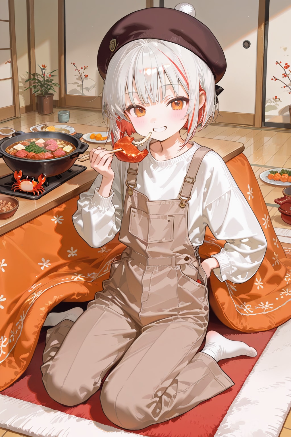 炬燵とお鍋と白遊ちむちゃん