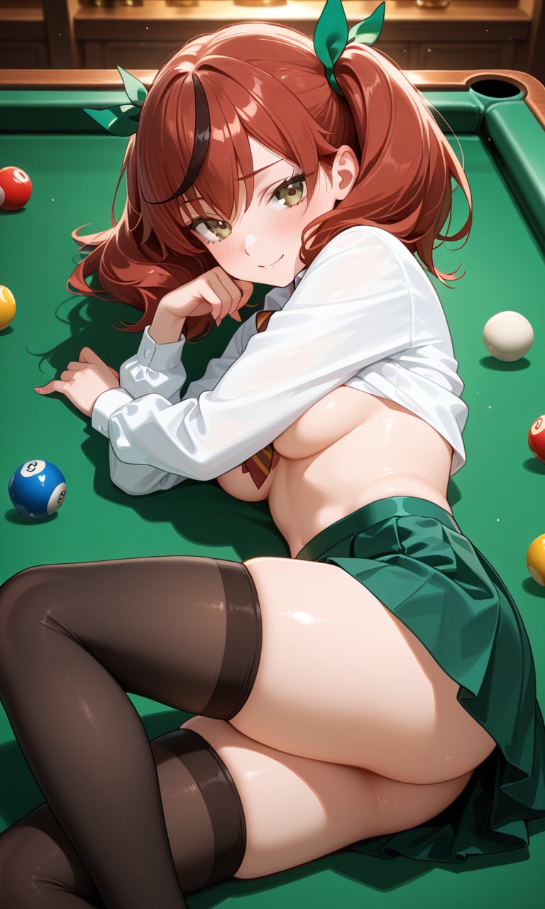 ビリヤード台に押し倒されちゃう寧ちゃん