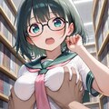 図書室でたかし先輩にいきなりおっぱいを揉まれて嬉しい田中さん 3枚目