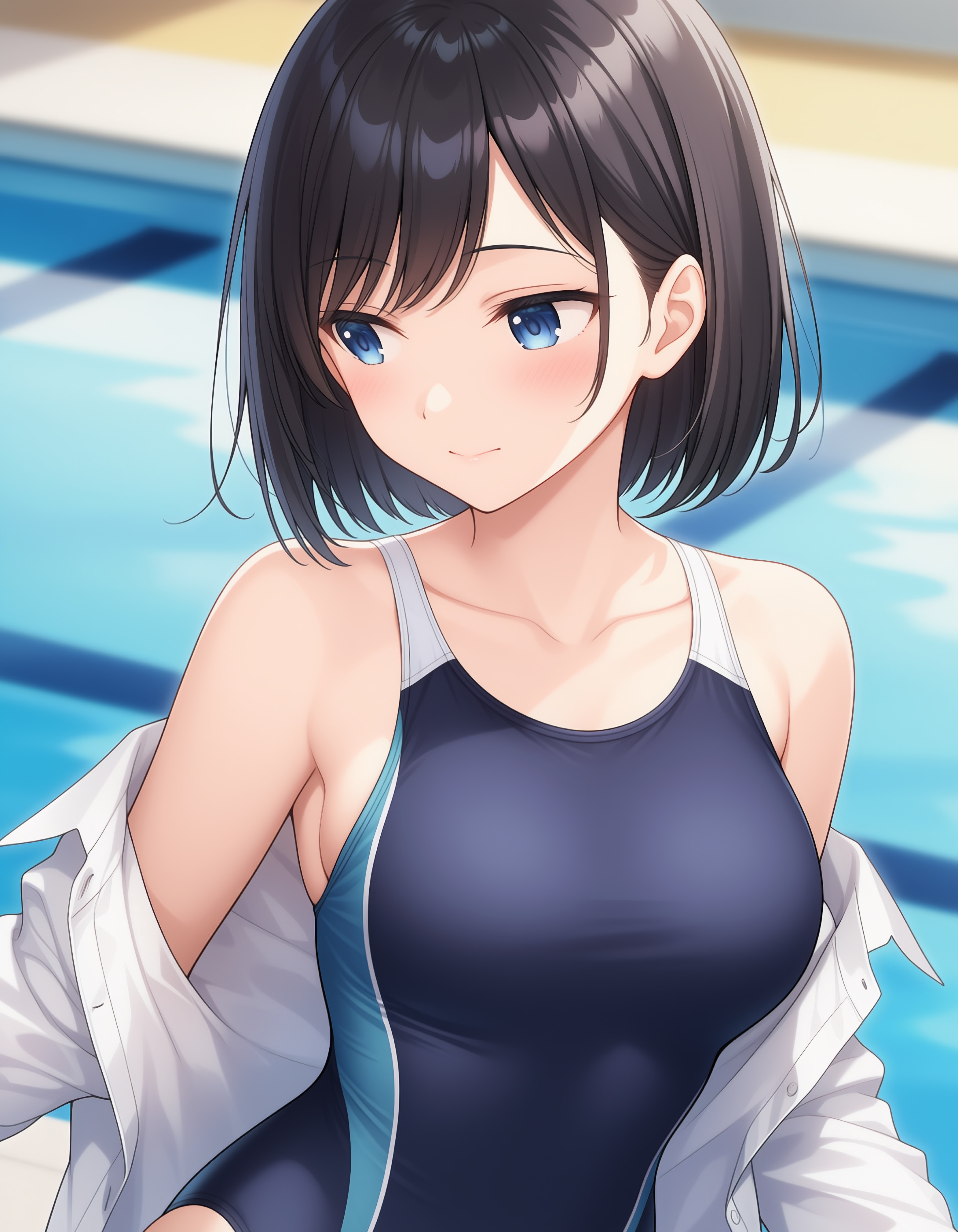 競泳水着と水面の余韻