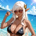 ビーチのダークエルフさん 4枚目