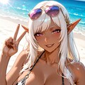 ビーチのダークエルフさん 2枚目
