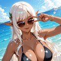 ビーチのダークエルフさん 3枚目