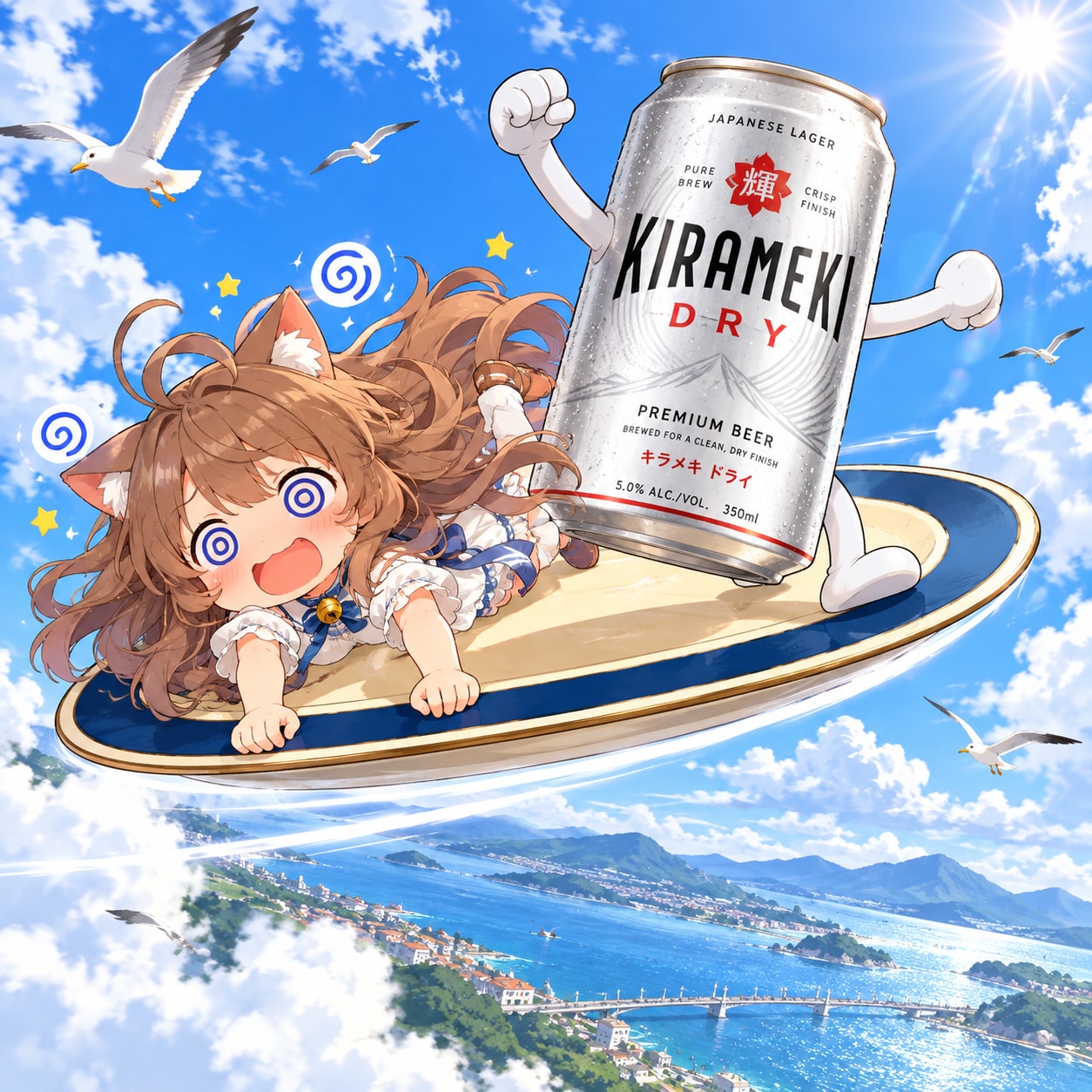 謎のお皿で空飛ぶ小さな女の子 | の人気AIイラスト・グラビア