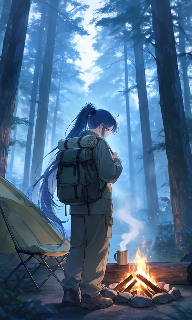 早朝、森を抜ける。