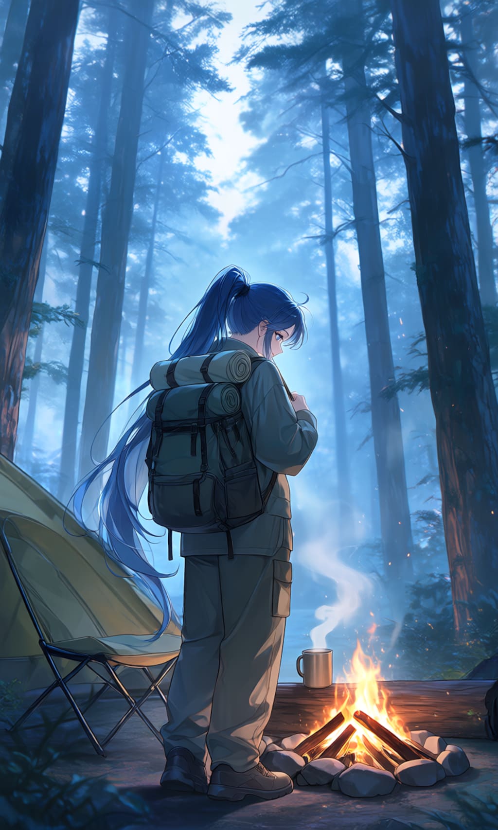 早朝、森を抜ける。