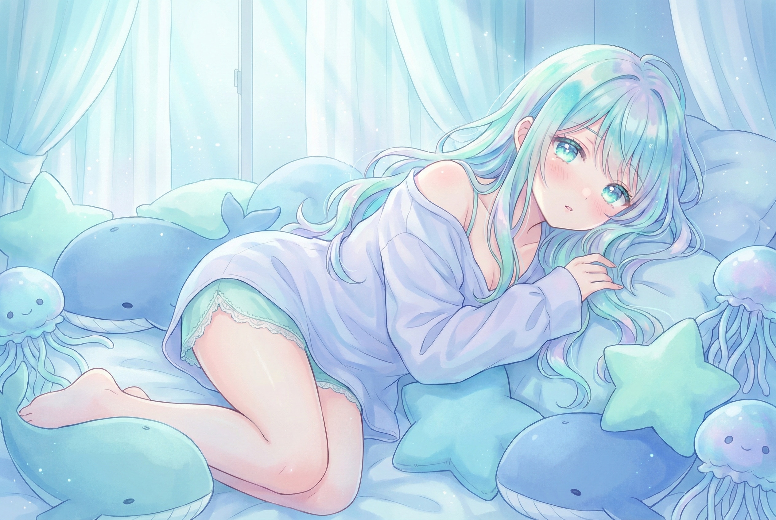 碧海夢の抱擁に沈む少女 | の人気AIイラスト・グラビア