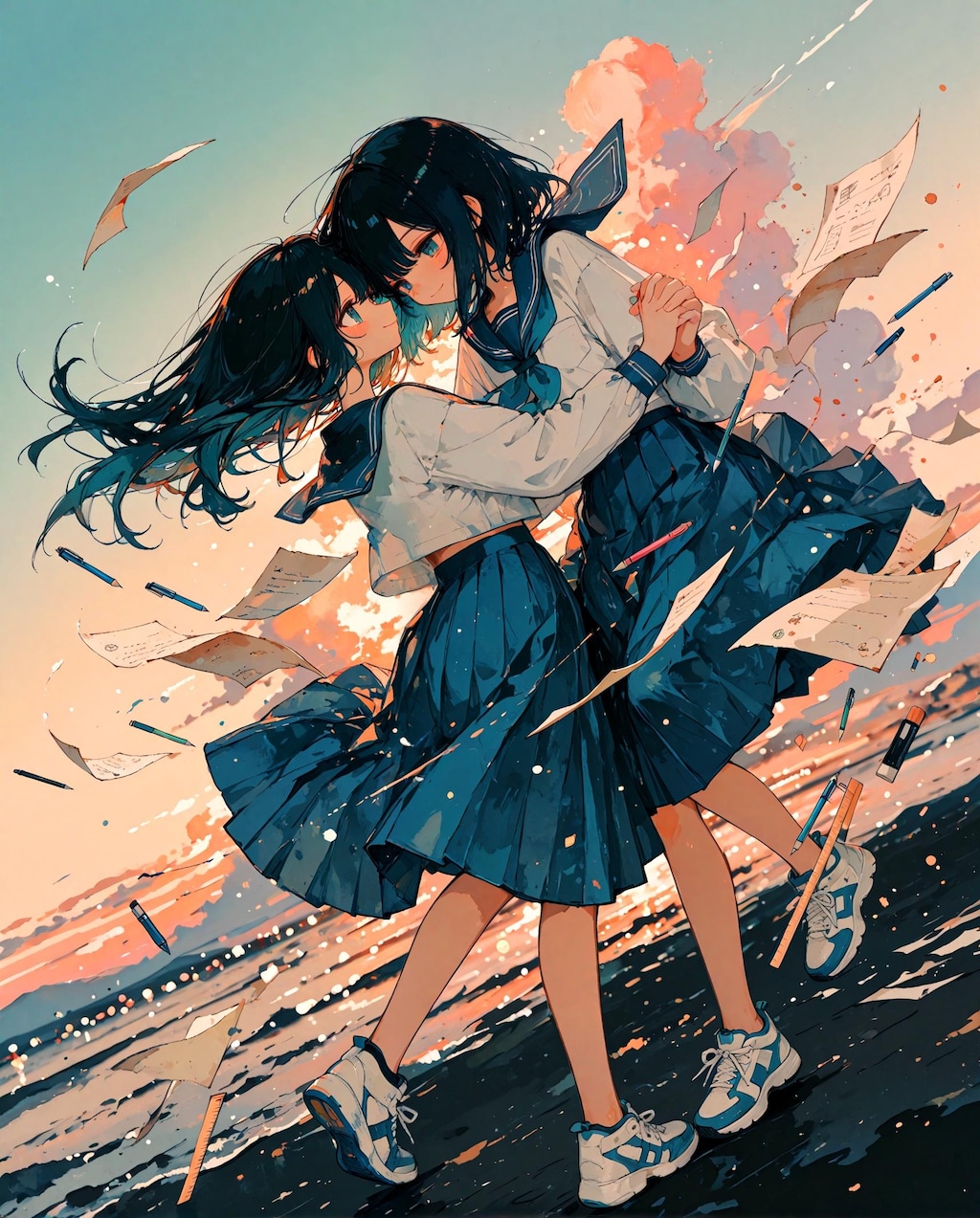 浮いている少女