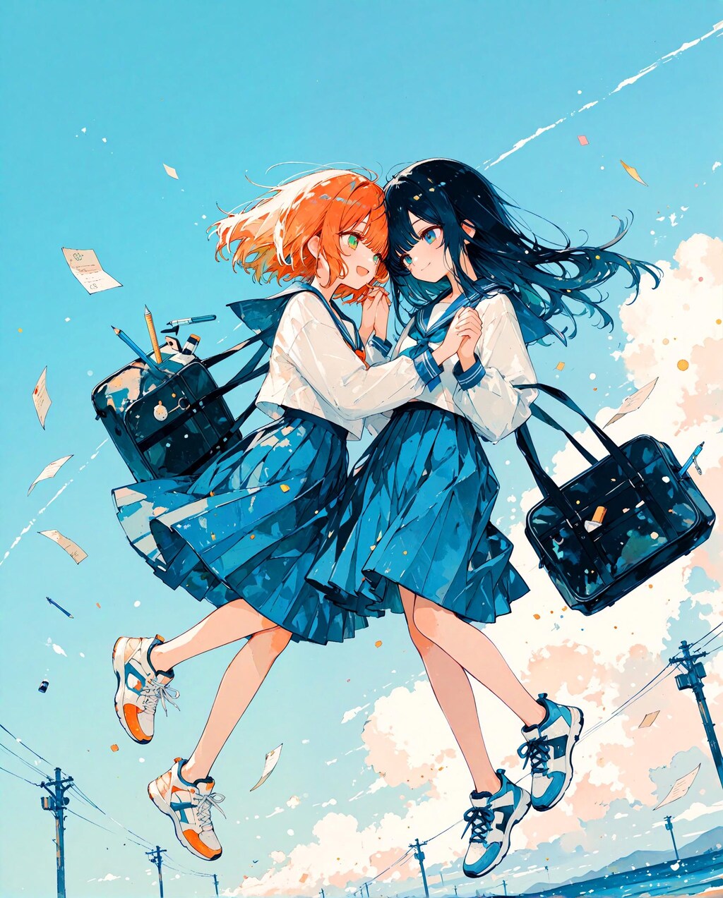 浮いている少女