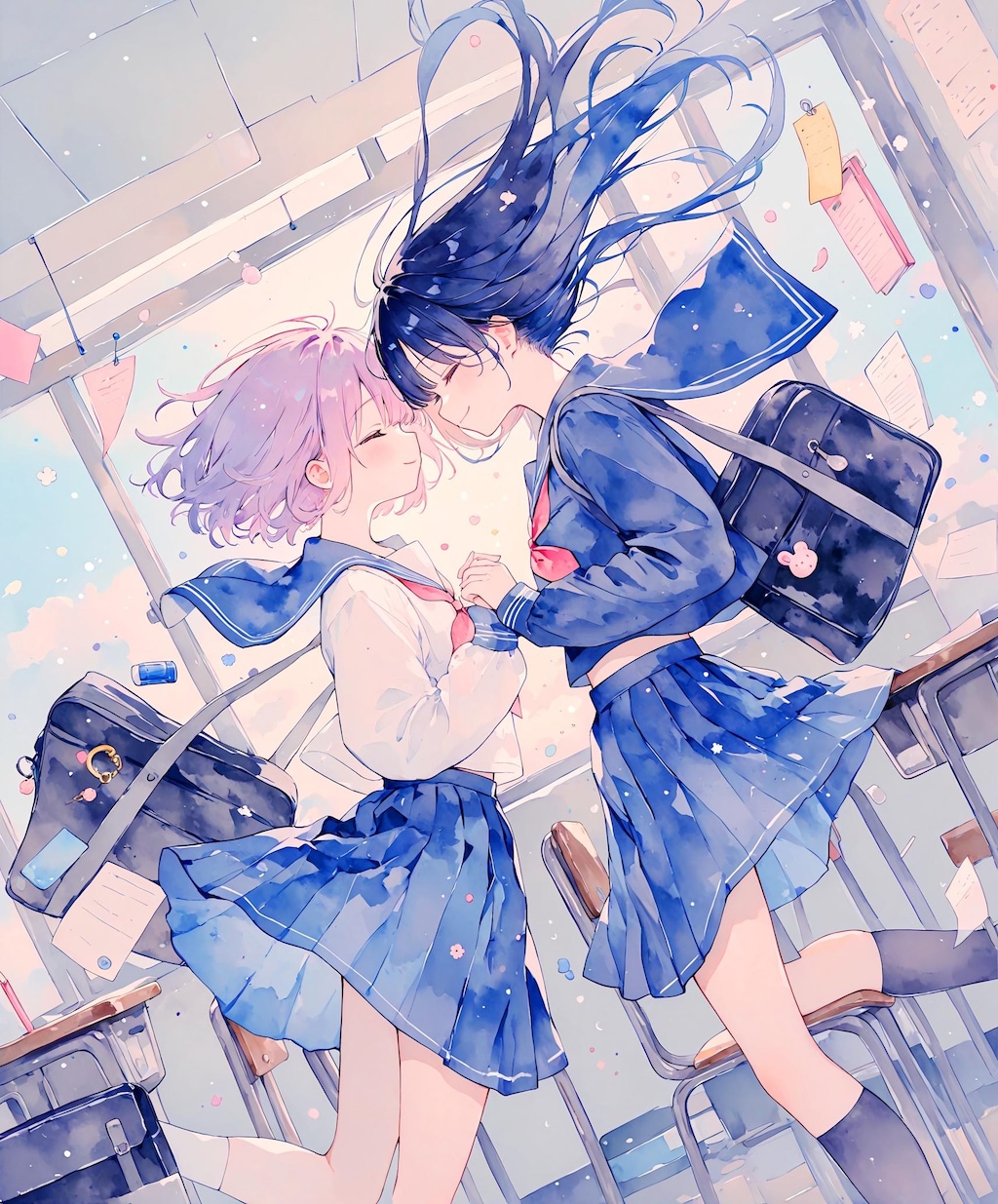 浮いている少女