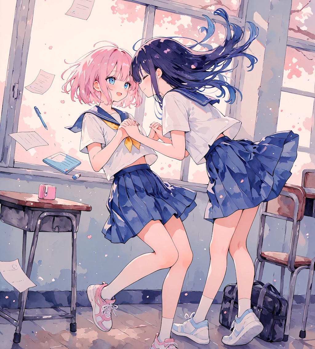 浮いている少女