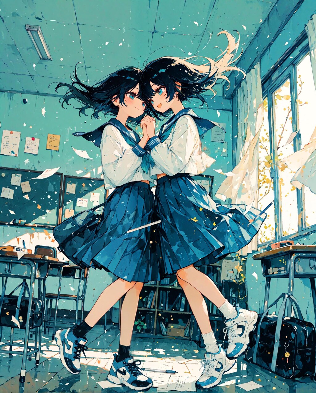 浮いている少女