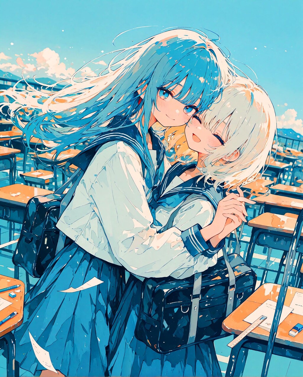 浮いている少女