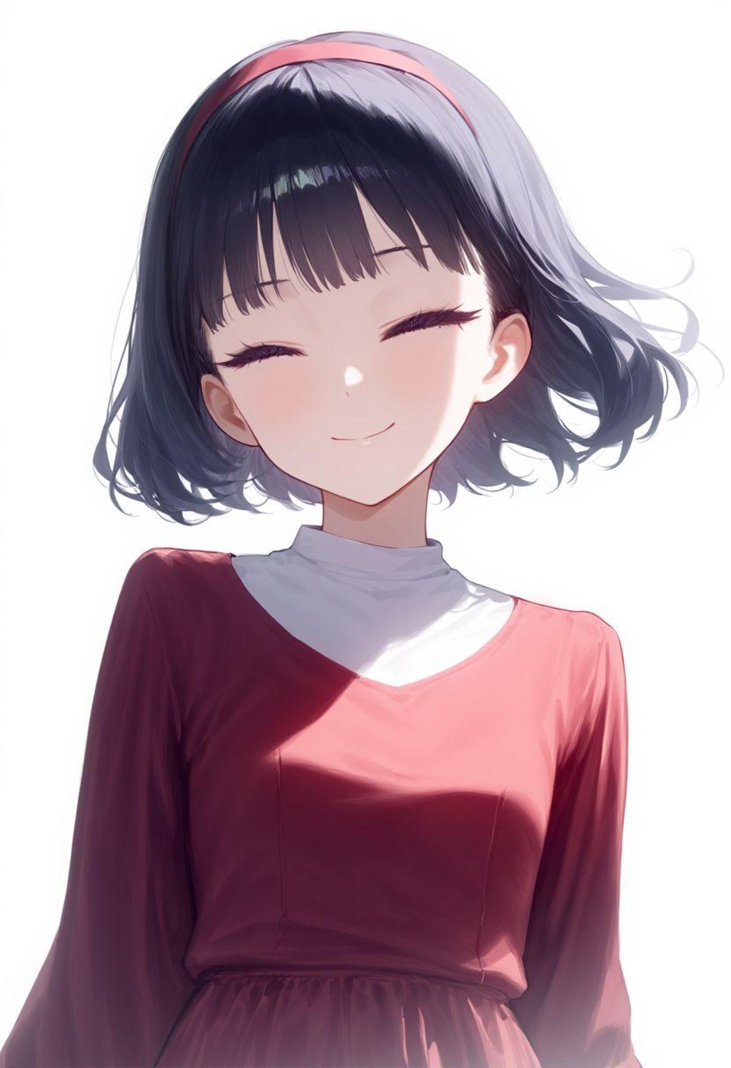 A Girl wearing a red dress