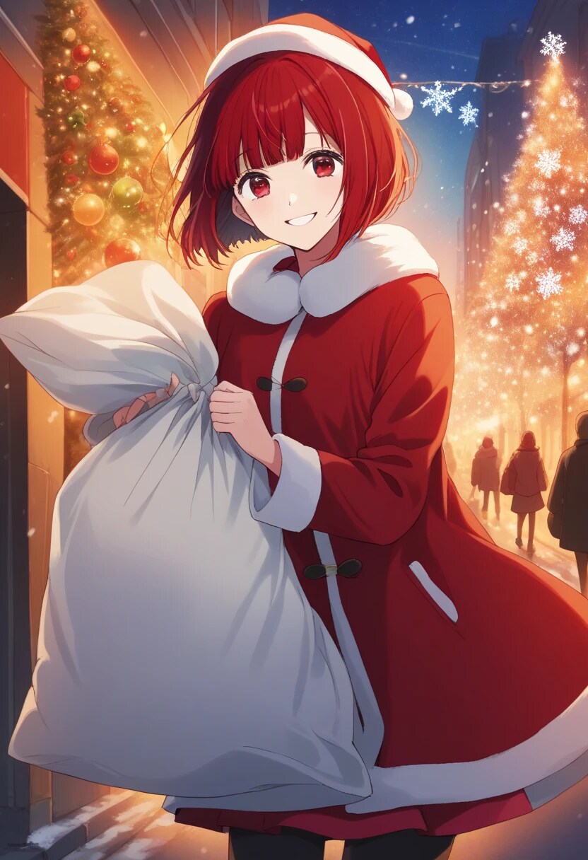 赤髪ボブでサンタ衣装の少女 | の人気AIイラスト・グラビア