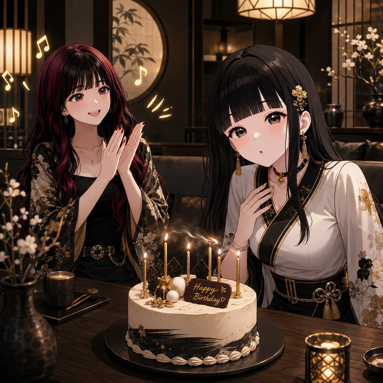 [企画]サキちゃんのお祝いwithいろは♪ | の人気AIイラスト・グラビア
