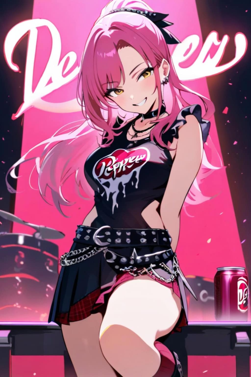 ポニテのピンク髪ちゃん