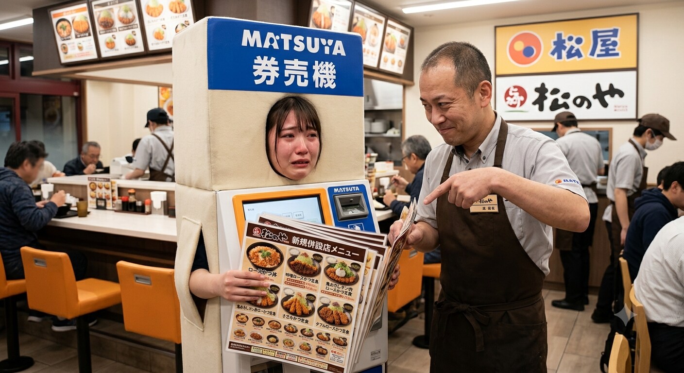 松屋の券売機ちゃん。松のや併設に恐怖。 | の人気AIイラスト・グラビア