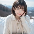 雪景色と女性 8枚目