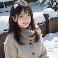 雪景色と女性 9枚目
