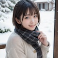 雪景色と女性 10枚目