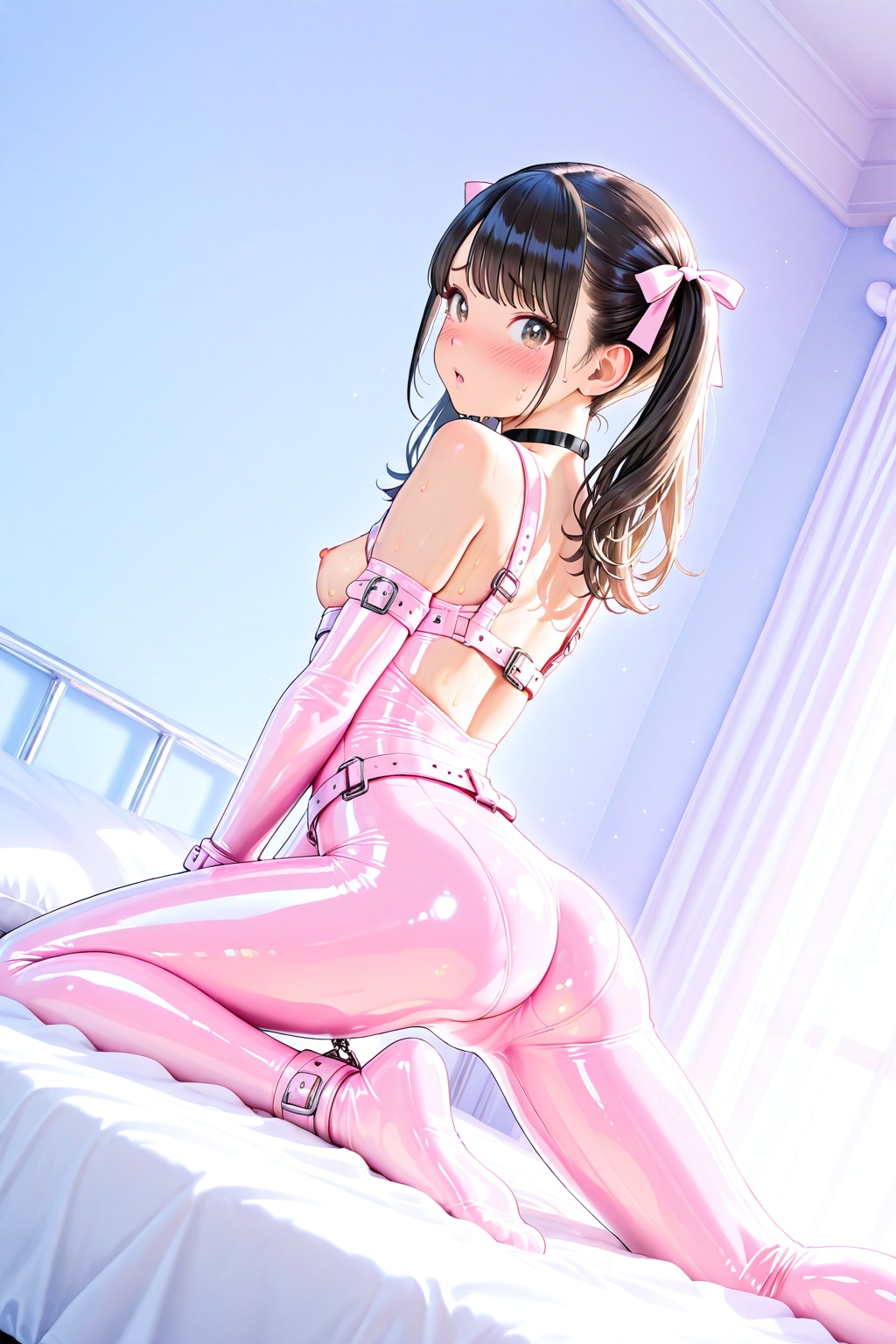 ツインテちゃん: ラテックスボンデージ