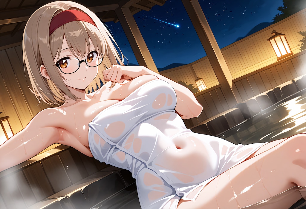 【今日の腹筋】星空と露天風呂