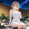 【今日の腹筋】星空と露天風呂 3枚目