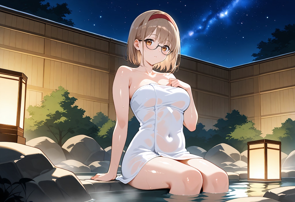 【今日の腹筋】星空と露天風呂