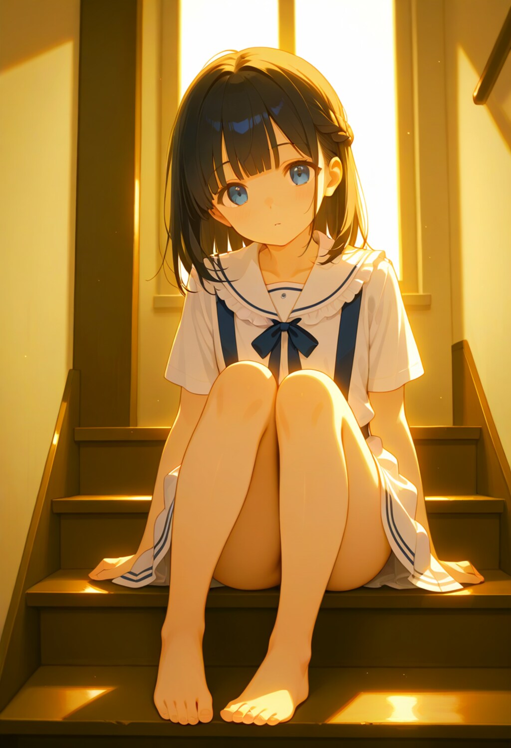 階段に座る少女(7)