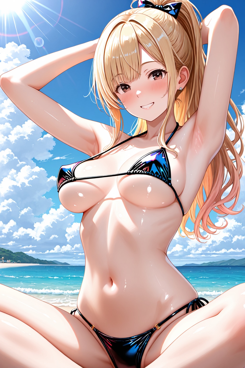 輝く下乳ときわどい水着