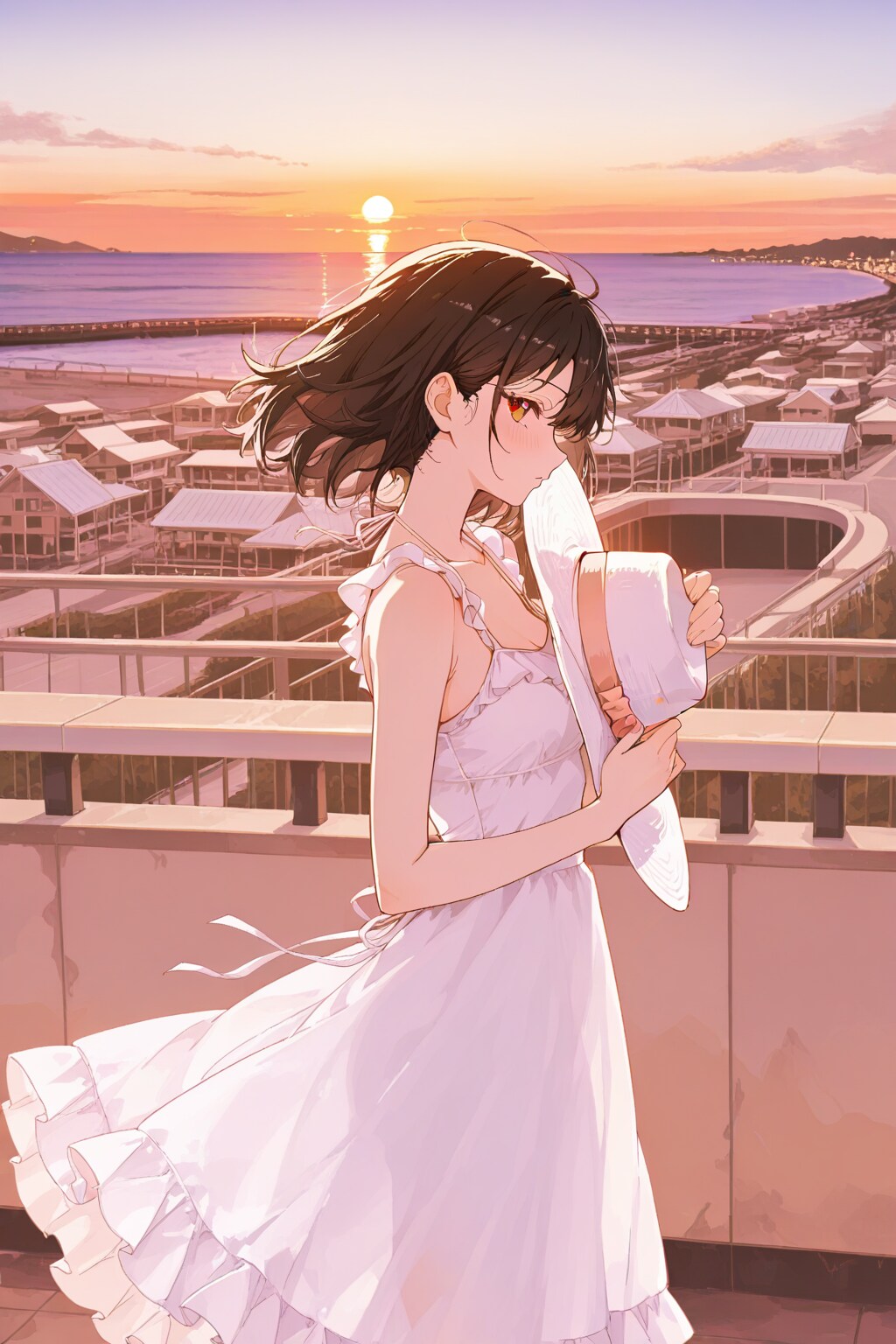 【企画：夕暮れ・APRICOT】夕焼けと港公園の女の子③