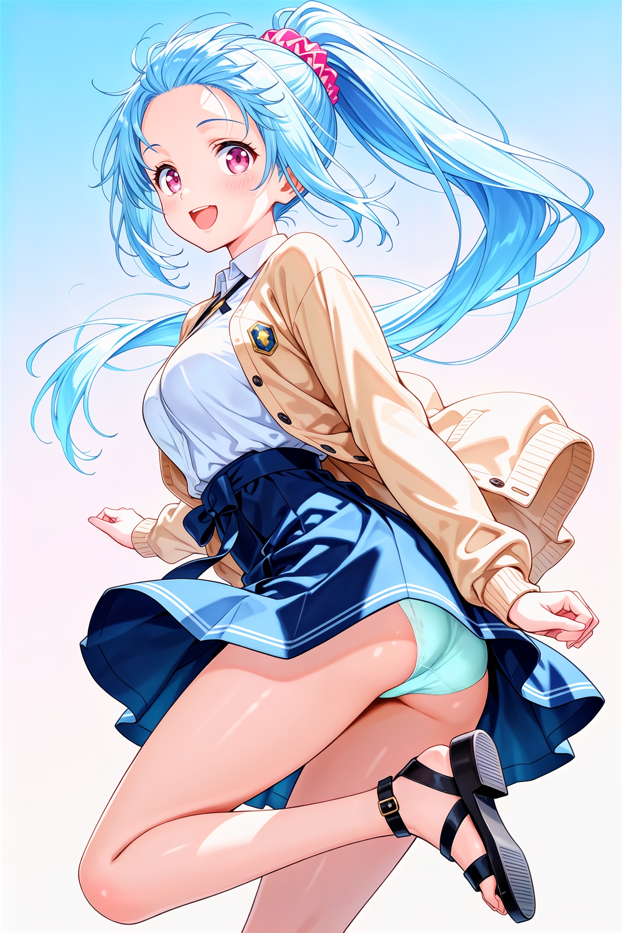 振り向いてチラっ