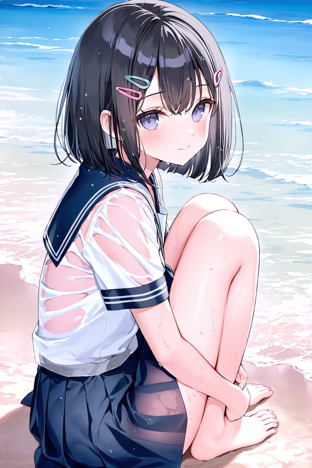 セーラー服と砂浜(LILAC)(27)