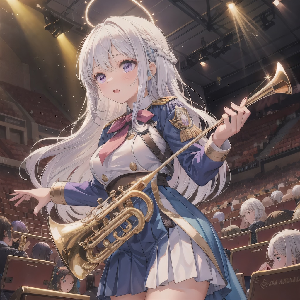 白髪ロングでブラスバンドの少女６