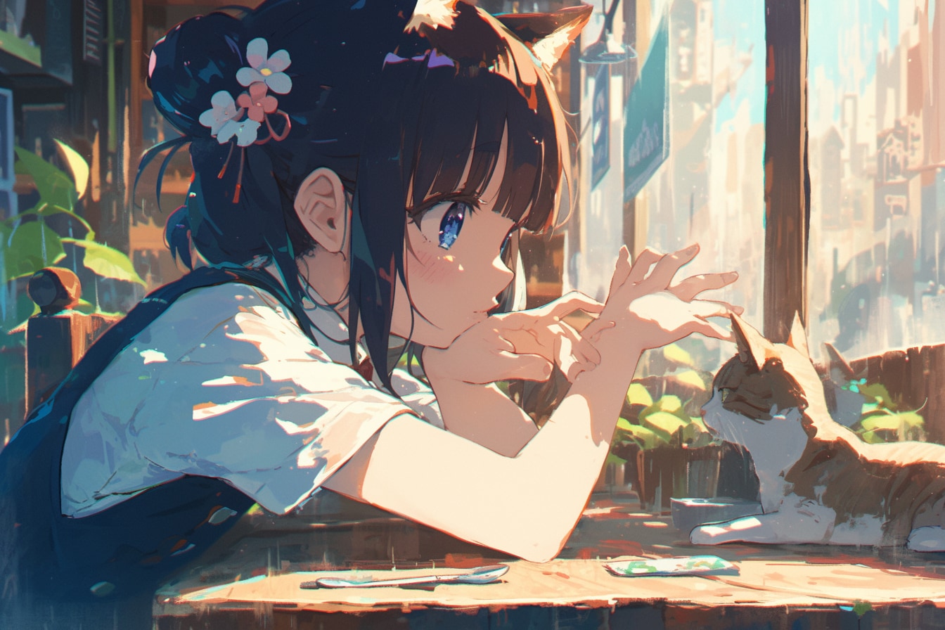 猫🐈とおだんごちゃん🍡✨140 | の人気AIイラスト・グラビア