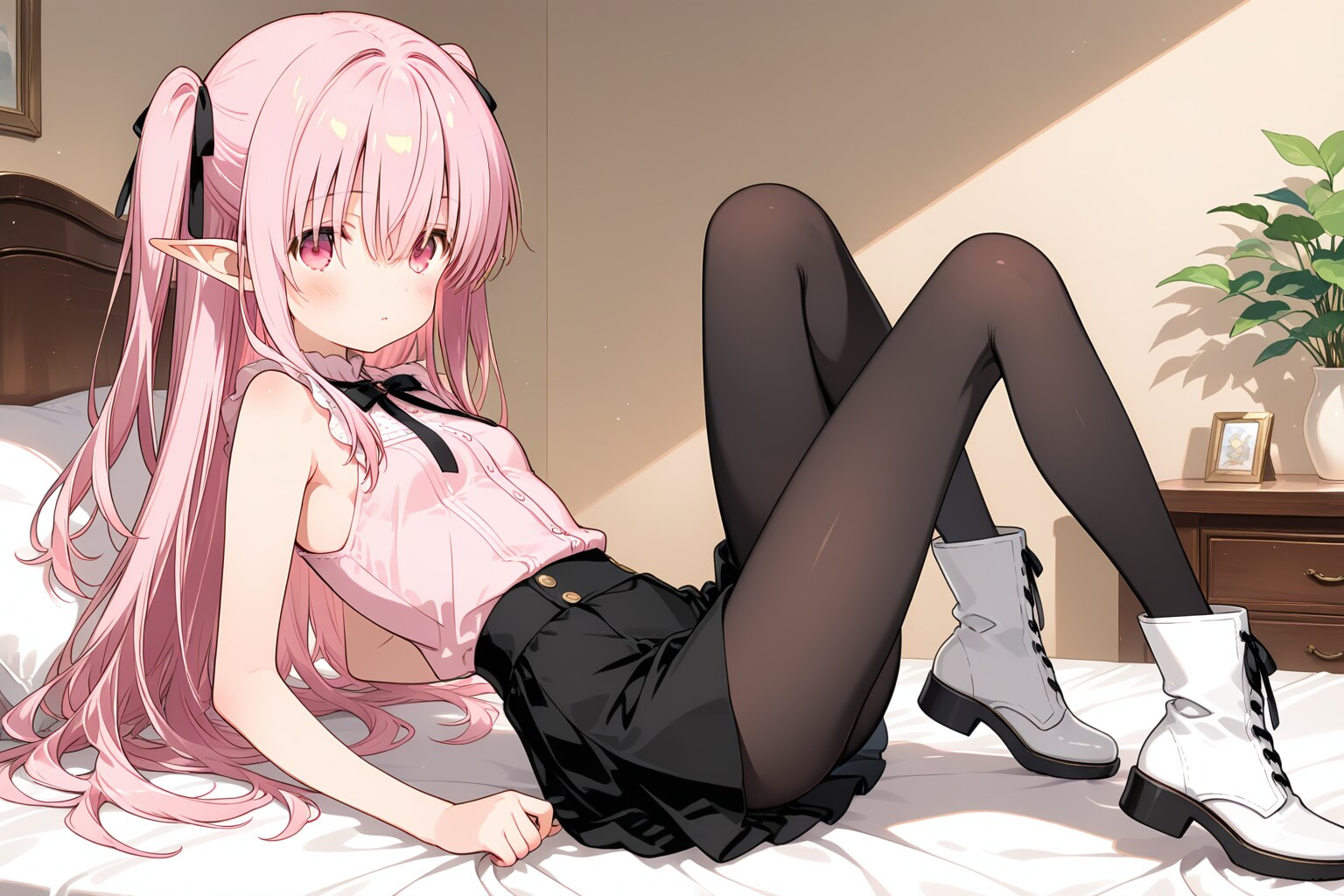 『なんか用です？』ピンクエルフ | の人気AIイラスト・グラビア