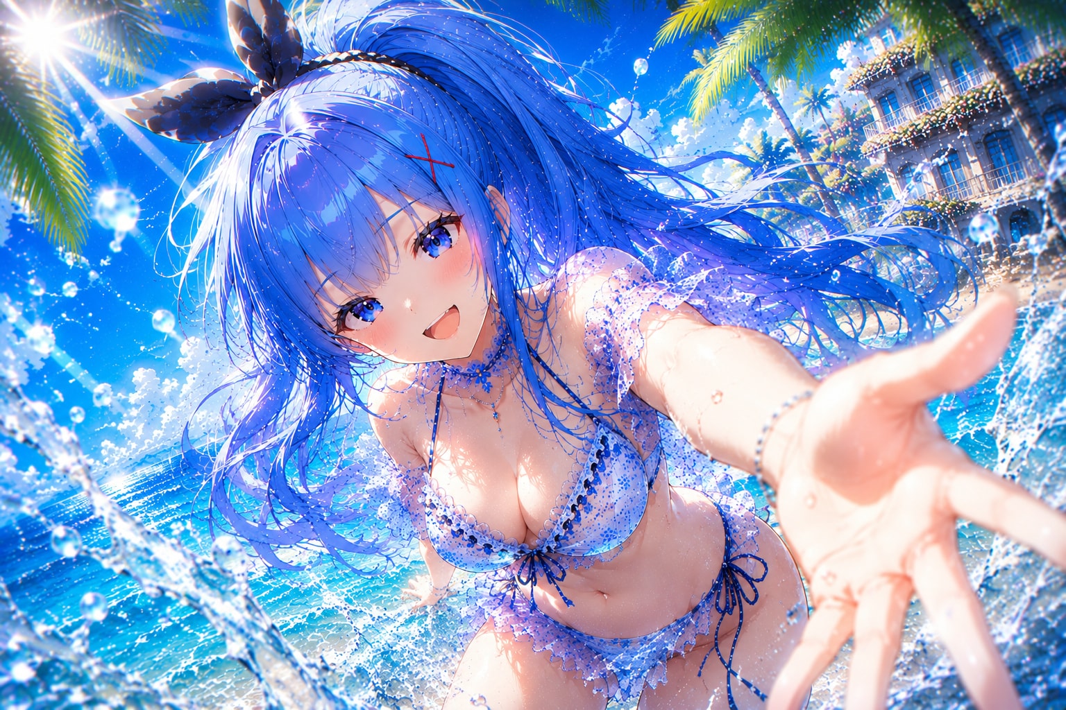 美波スプラッシュ🌞🌴🌺✨美波ちゃんのアニメVer.をベースに調整を繰り返し、至高の美少女作品を目指した結果の完成体がこちらの作品✨️✨至高美少女美波ちゃんの夏バカンス✨️✨